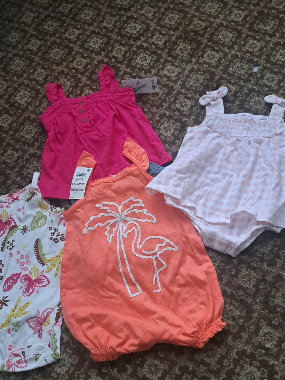 Carter's Bright Pink Baby Top Bundle 4 Set